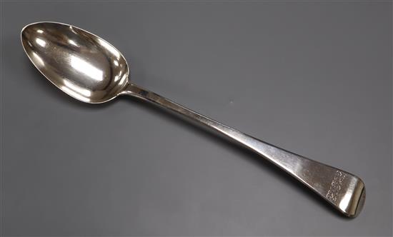 A George IV Old English pattern silver basting spoon, Jonathan Hayne, London, 1828, 30.3cm.